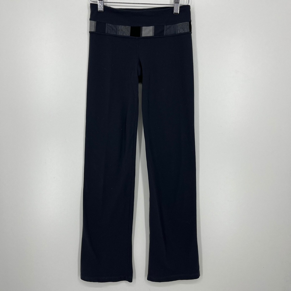 Lululemon Astro Pant Straight Leg Yoga Pants Black Grey Patchwork Waist 4‎ Tall